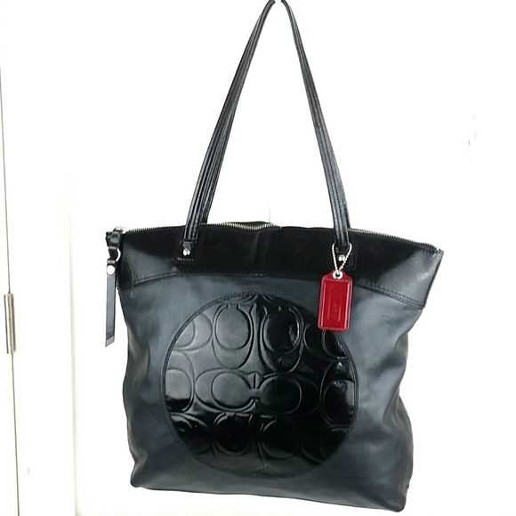 Coach Handbags - Coach Laura Black Leather Tote Bag